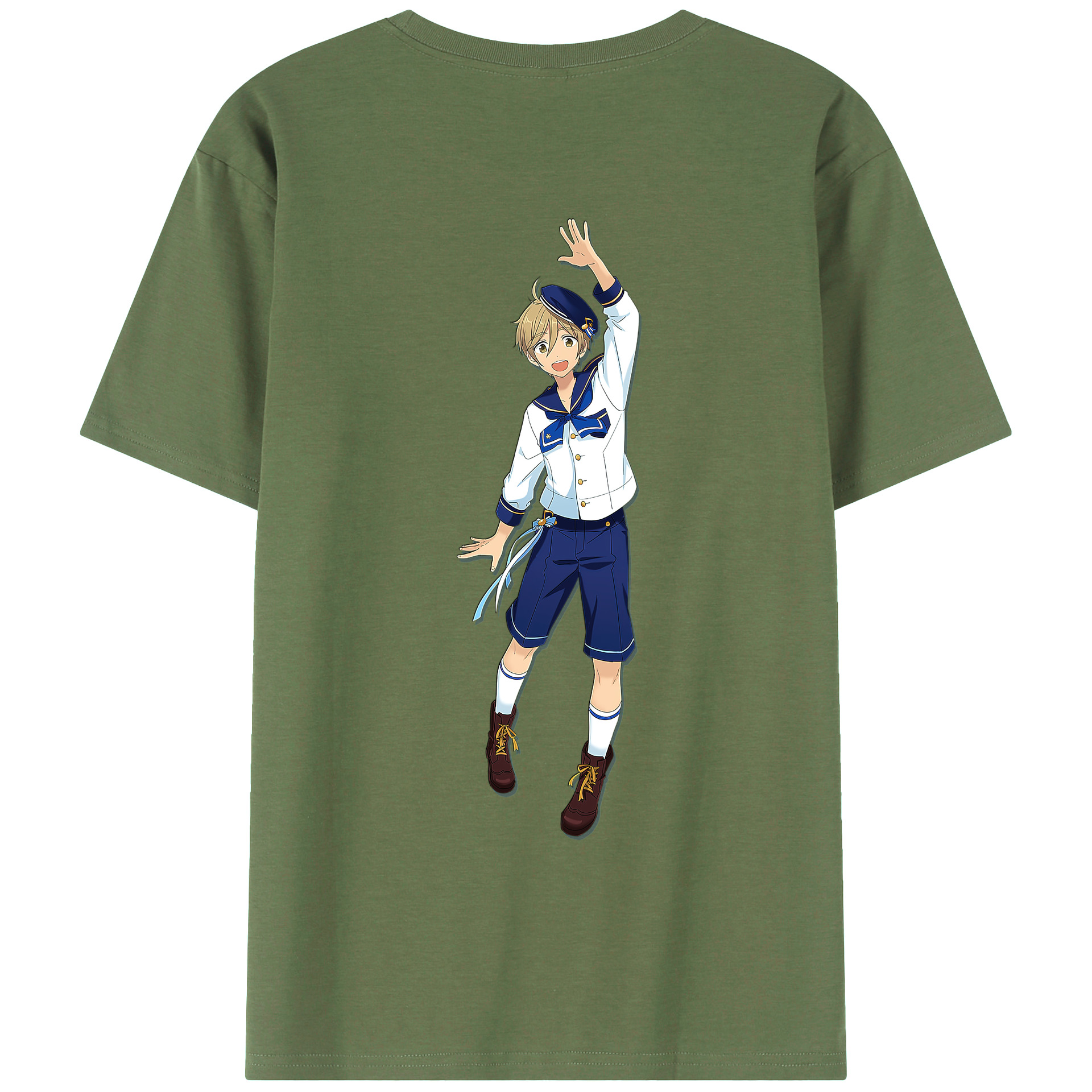 （画像用） あんさんぶるスターズ! Ensemble Stars 綿100％ メンズ半袖Tシャツ（バックプリント） 通気性